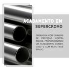 Puff Grande Preto Com Bandeja Tubos Cromados Carraro