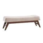 Puff Hórus Bege E Imbuia 100 Cm