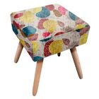 Puff Ibiza Quadrado Estampado Paletas Coloridas D60 Pés Palit