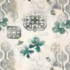 Puff Ibiza Quadrado Estampado Verde Rústico D72 Pés Palito Na