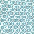 Puff Ibiza Quadrado Linho Folhas Azul A36 Pés Palito Natural