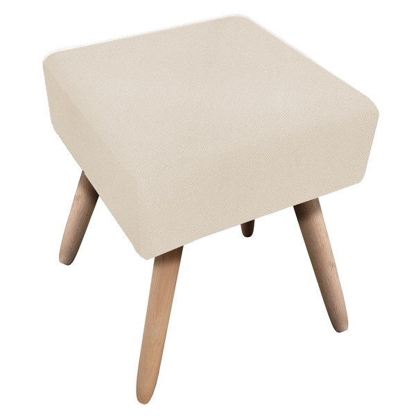 Puff Ibiza Quadrado Linho Palha A32 Pés Palito Natural D'rossi