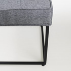 Puff Industrial Croata Quadrado Em Linho Para Sala - Cinza