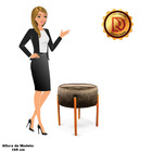 Puff Iron Acetinado Marrom Base Metálica Cobre - D'rossi