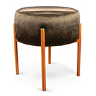 Puff Iron Acetinado Marrom Base Metálica Cobre - D'rossi