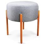 Puff Iron Linho Grafite A26 Base Metálica Cobre