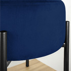Puff Iron Suede Azul Marinho Base Preto Palito