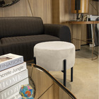 Puff Iron Suede Base Preto Palito D'rossi - Bege