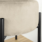 Puff Iron Suede Base Preto Palito D'rossi - Bege