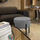 Puff Iron Suede Base Preto Palito D'rossi - Grafite