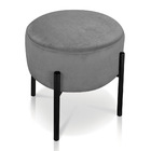 Puff Iron Suede Base Preto Palito D'rossi - Grafite