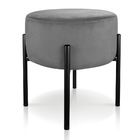 Puff Iron Suede Base Preto Palito D'rossi - Grafite