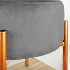 Puff Iron Suede Grafite Base Metálica Cobre