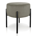 Puff Iron Suede Marrom Rato Base Preto Palito