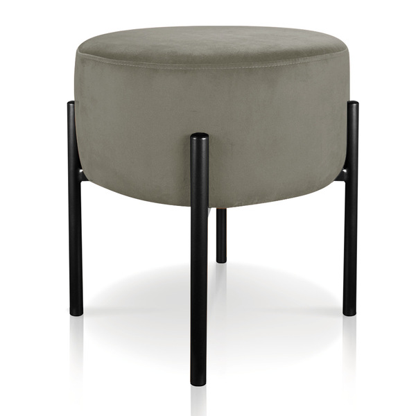 Puff Iron Suede Marrom Rato Base Preto Palito