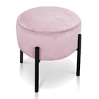 Puff Iron Suede Rosa Bebê Base Preto Palito