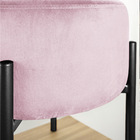 Puff Iron Suede Rosa Bebê Base Preto Palito