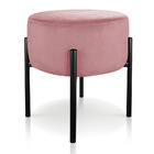 Puff Iron Suede Rosê Base Preto Palito