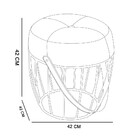 Puff Itália Linho Rosa Com Base Metálica Preto - D'rossi