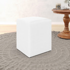 Puff Izar / Couro Branco