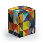 Puff Izar / Sued Estampado Vermelho