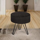 Puff Jaspe Pé Preto Bisart Decor Preto