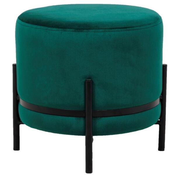 Puff Júpiter Rivatti 35 Cm (altura) Estofado Em Veludo Verde