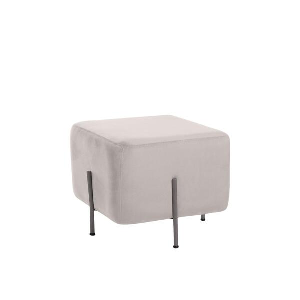 Puff Kennedy Veludo Bege 45 Cm - Champanhe