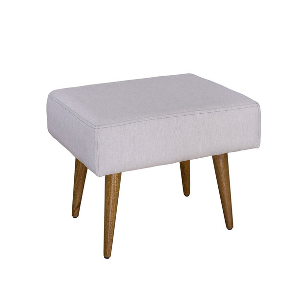 Puff Kiwi Com Pés Palito Bege Claro Linho - Frank Estofados