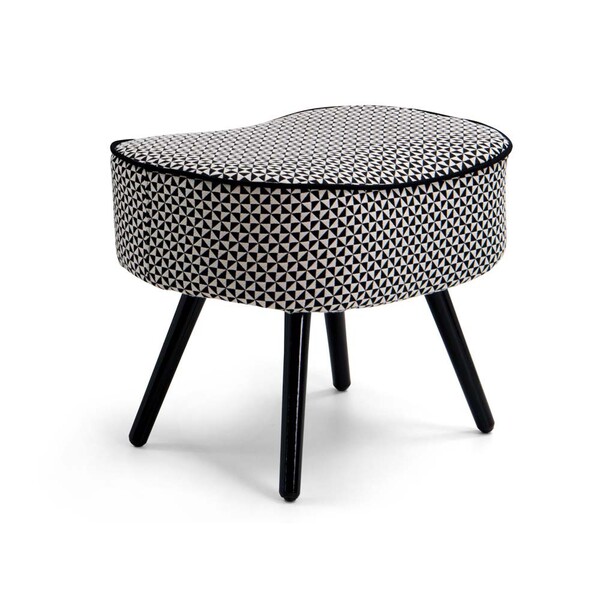 Puff Kora Estampado Jacar A-330 Pés Palito Madeira - D'rossi