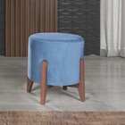 Puff Leblon Com Base De Madeira - Azul Claro