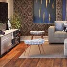 Puff Lentilha Pé Palito Marrom