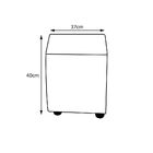 Puff Leo C/rodízios Plástico Pu Sintético Preto G15 - Gran Be