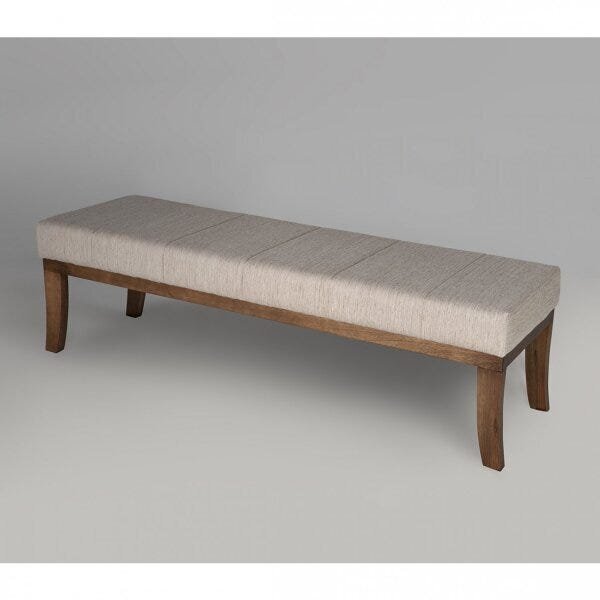 Puff Linho 140cm Lucia Sofáni Bege/imbuia