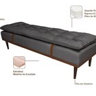 Puff Linho 180cm Drop Sofáni Cinza