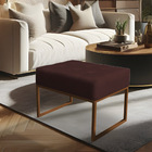 Puff Lisa Suede Base Metálica Industrial Cobre - Pallazio - M