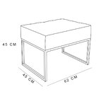 Puff Lisa Suede Grafite Base Metálica Industrial Dourado - Pa