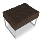 Puff Lisa Suede Marrom Base Metálica Industrial Prata - Palla