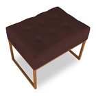 Puff Lisa Suede Marsala Base Metálica Industrial Cobre - Pall