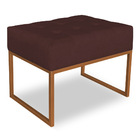 Puff Lisa Suede Marsala Base Metálica Industrial Cobre - Pall