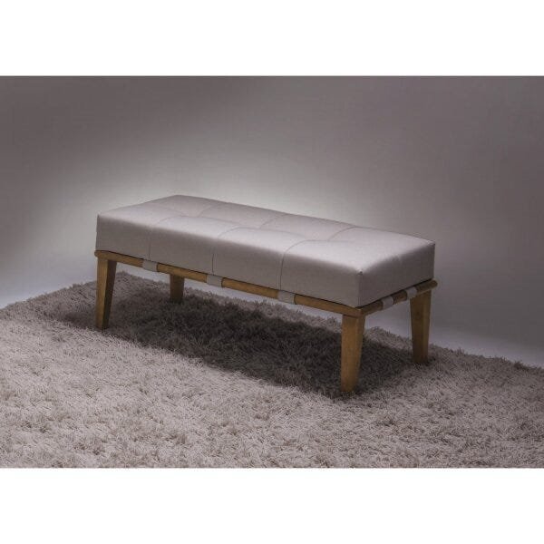 Puff Livia 100cm Pés Natural Sofáni Bege/natural