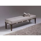 Puff Livia 140cm Pés Imbuia Sofáni Bege/imbuia