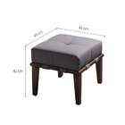 Puff Lívia Cinza E Imbuia 45 Cm