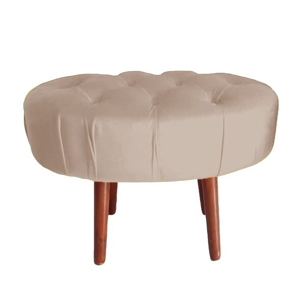 Puff Livia Suede Bege Rosado - Dominic Decor