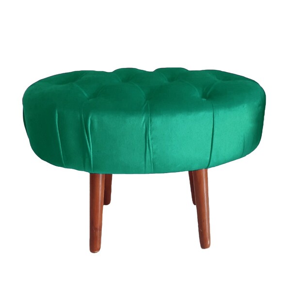 Puff Livia Suede Verde - Dominic Decor
