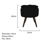 Puff Londres Baú Palito Tabaco Suede Preto - Bellacasa Decor