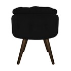Puff Londres Baú Palito Tabaco Suede Preto - Bellacasa Decor