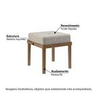 Puff Londres Cinza Claro E Nogueira