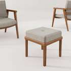 Puff Londres Cinza Claro E Nogueira