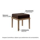 Puff Londres Em Madeira Estofado Em Poliéster - Nogueira/mar